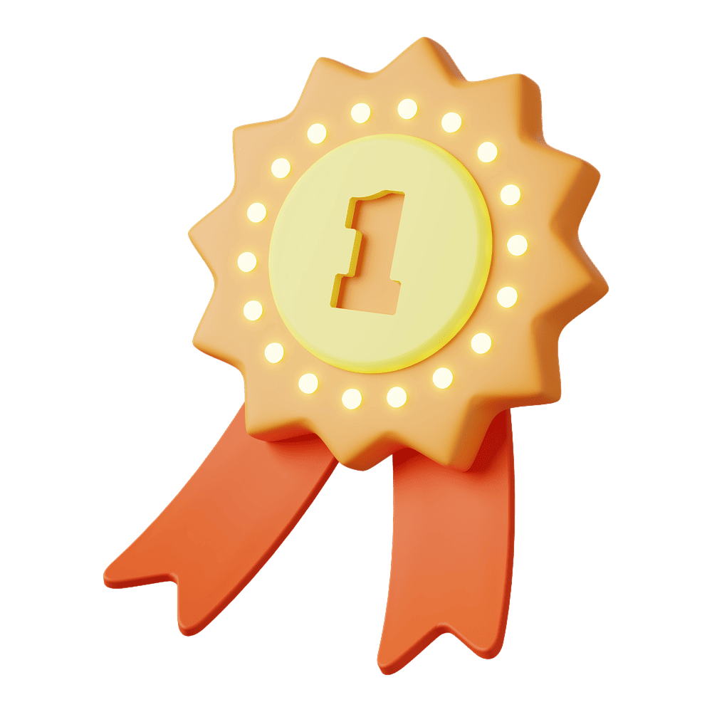 Lencana penghargaan berbentuk bintang emas untuk pencapaian belajar.