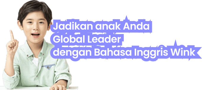 Ilustrasi karakter belajar bahasa Inggris di Wink Smart Learning