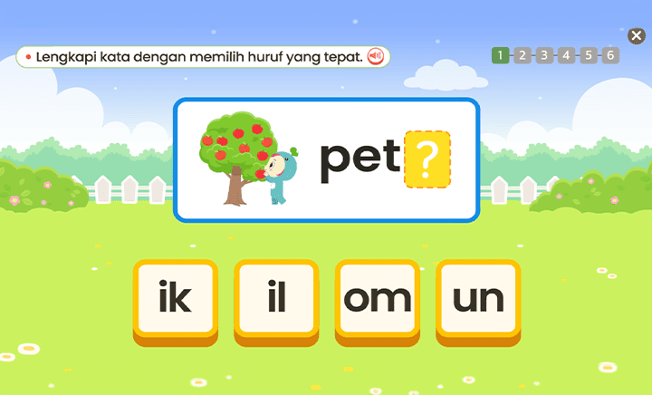 Ilustrasi anak belajar membaca bahasa Indonesia di Wink Smart Learning